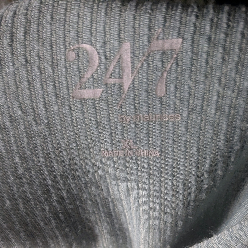 Maurices 24/7 XL Short Sleeve Top In Sage Green - Picture 3 of 4